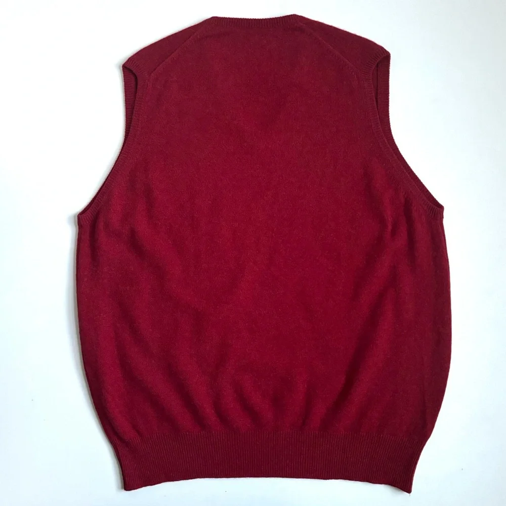 Ede & Ravenscroft 100% New Lambswool Sweater Vest Red Size Large